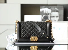 Chanel Leboy Bag – Black Caviar Leather with Gold Hardware