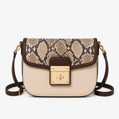 Classic Crossbody Bag – Cream & Brown