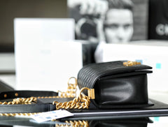 Chanel Leboy Bag – Black Caviar Leather with Gold Hardware