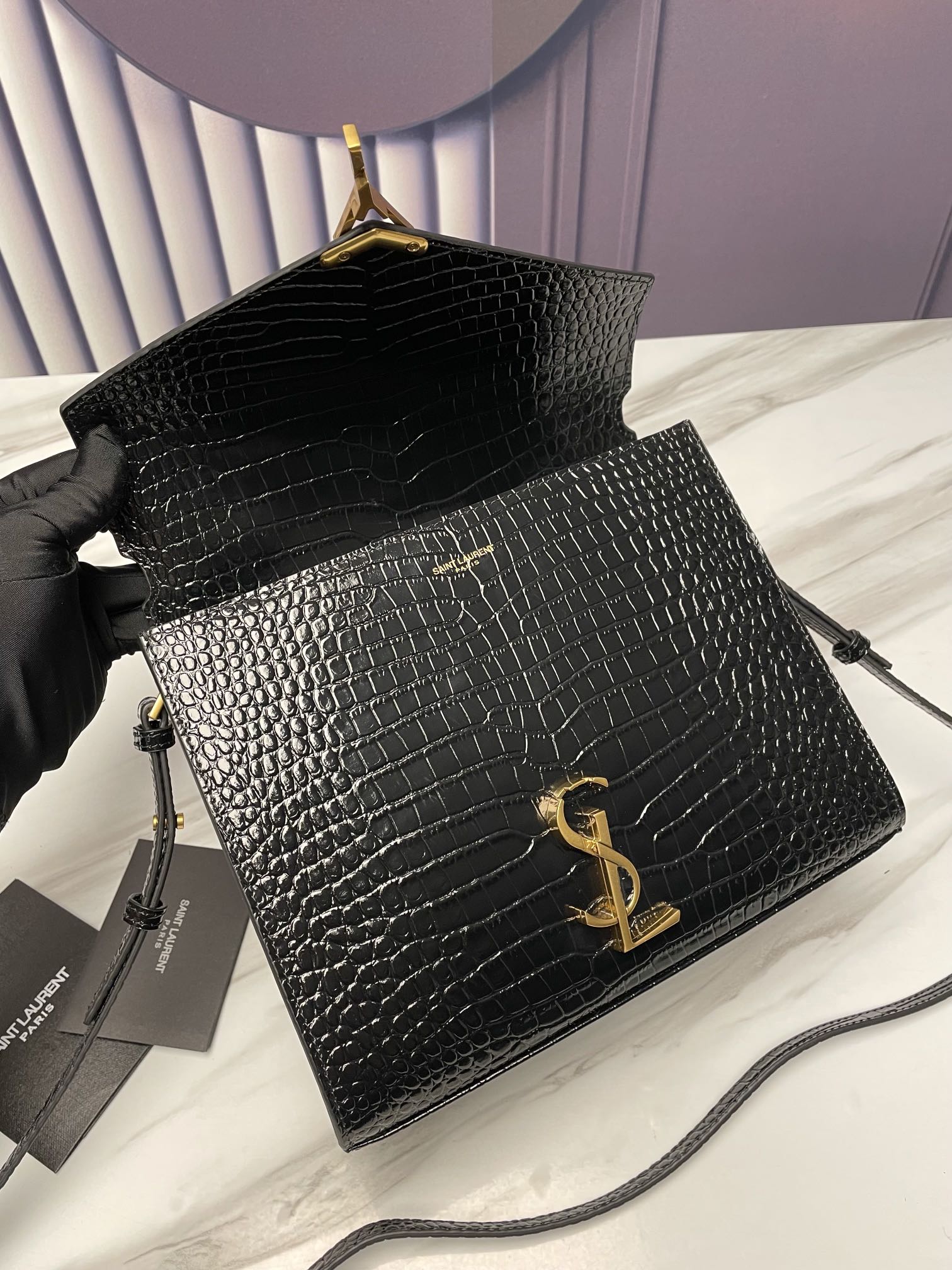 YSL Cassandra Crocodile Leather Bag