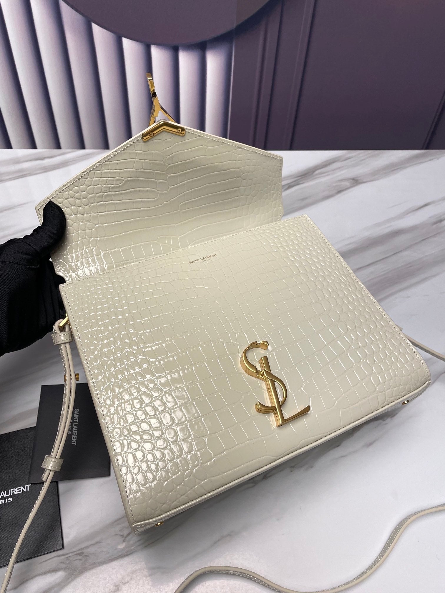 YSL Cassandra Crocodile Leather Bag