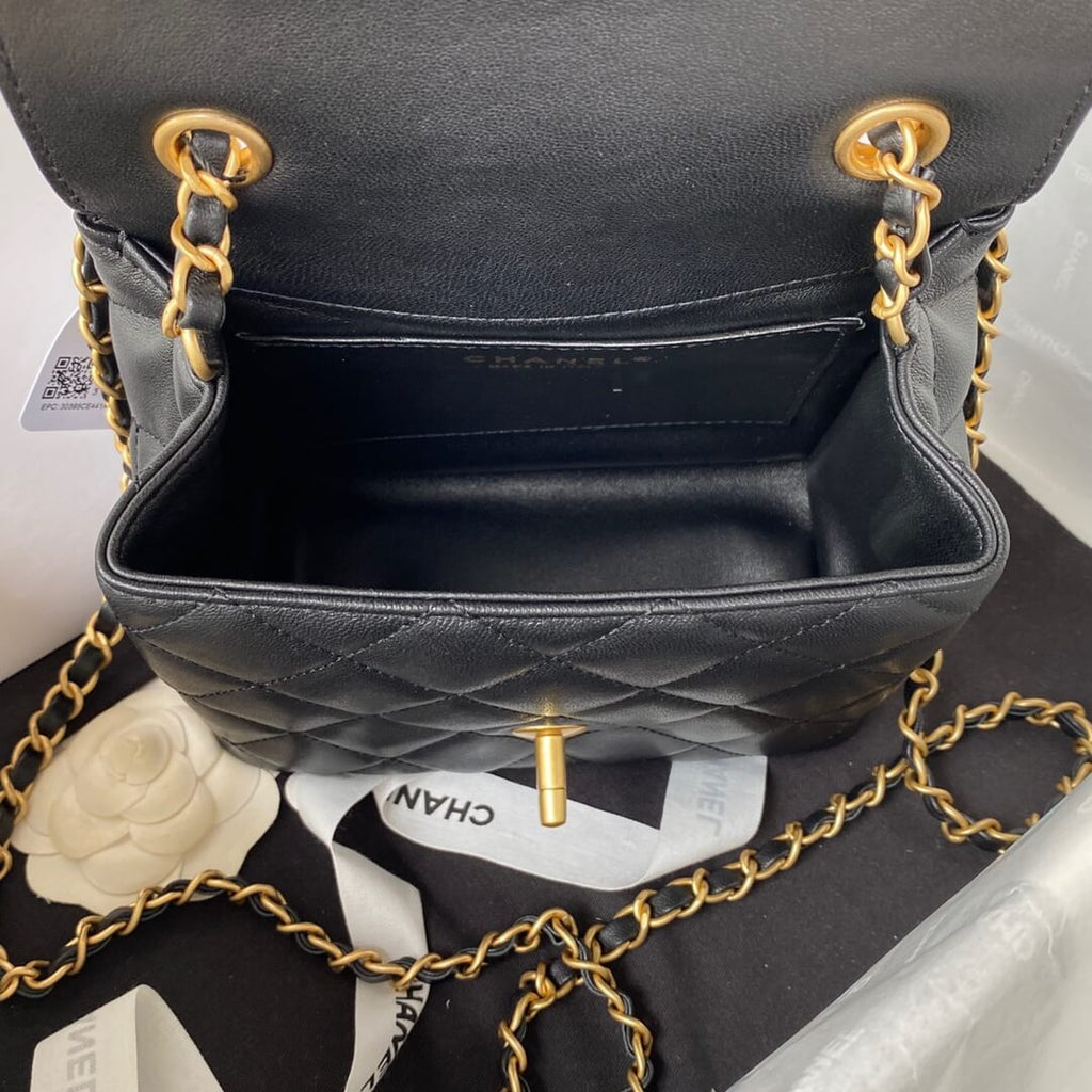 Chanel Retro Black Gold Mini Bag