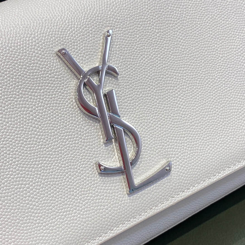 YSL Kate White Bag Silver Hardware