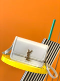 YSL Solferino Shoulder White Bag