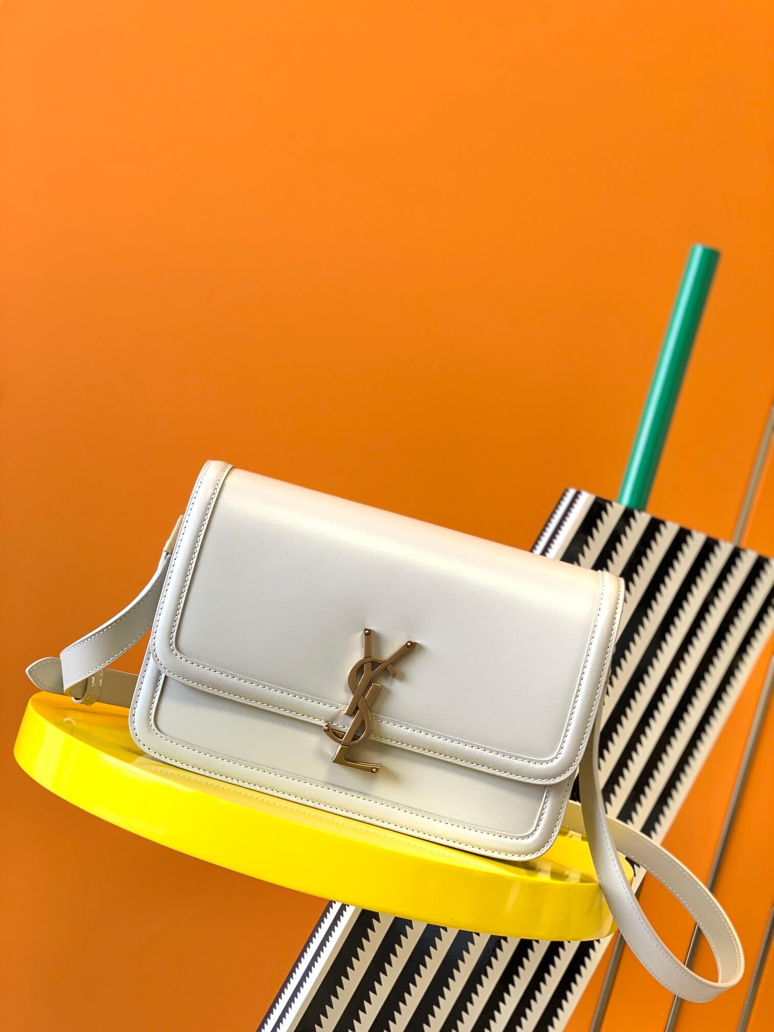 YSL Solferino Shoulder White Bag