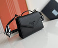 Prada Lettering Logo Tote Bag in Black