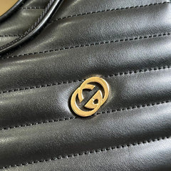 Gucci Interlocking G Mini Heart Shoulder Black Bag
