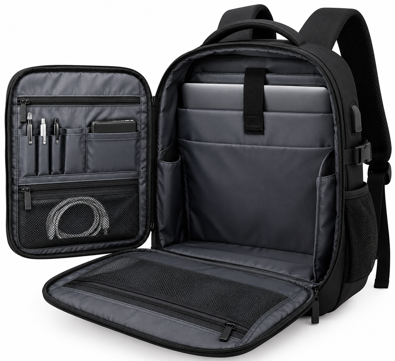 The Commuter Pro Laptop Backpack — Black