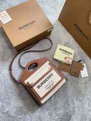 Burberry Canvas and Leather Pocket Bag