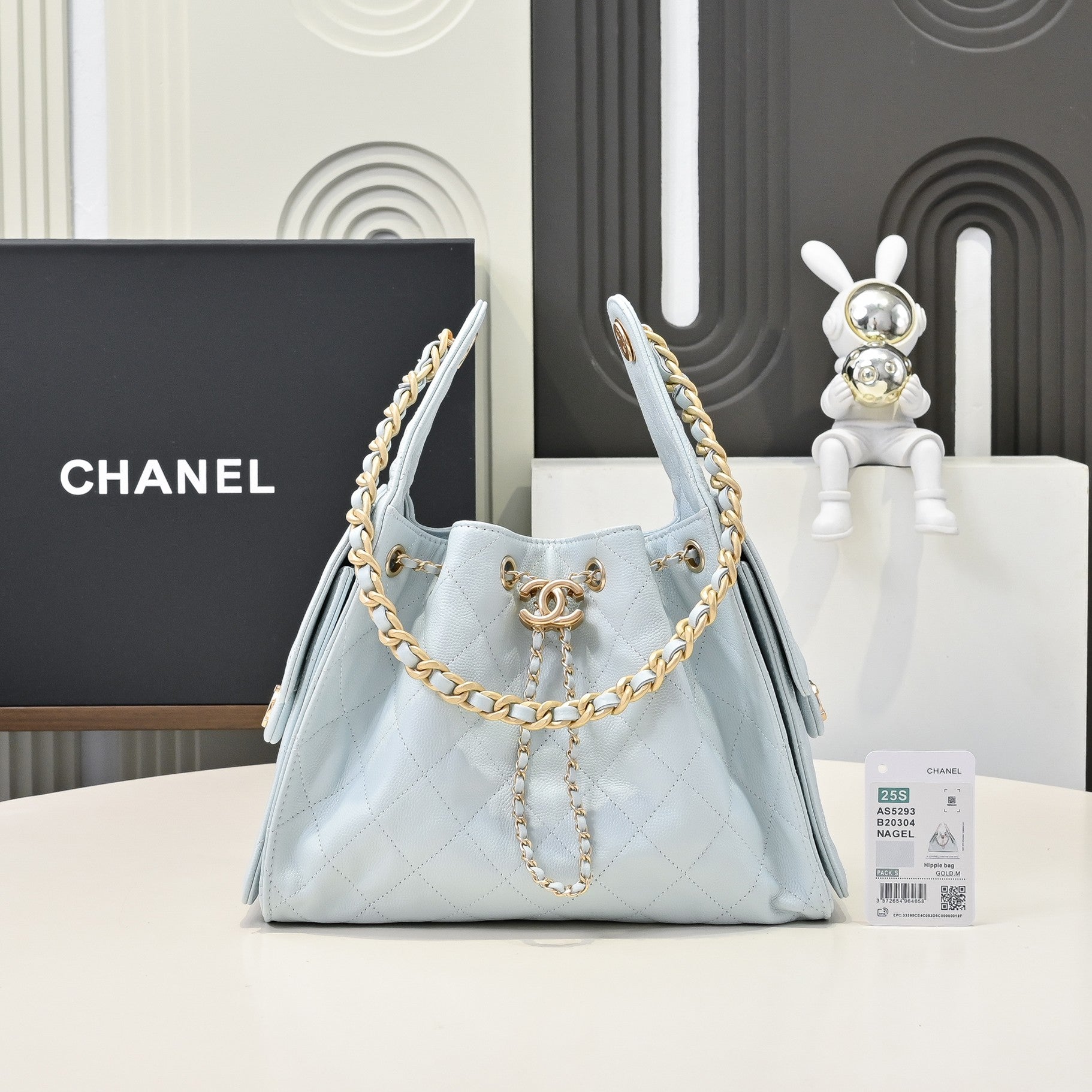 Chanel Hobo 25c Light Blue Handbag
